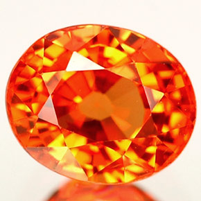 1,11 ctw natürlicher orangefarbener Saphir, Oval Schliff, VS