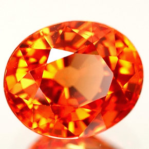 1,11 ctw natürlicher orangefarbener Saphir, Oval Schliff, VS