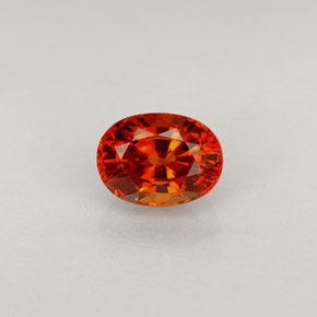 1,06 ctw natürlicher orangefarbener Saphir, Oval Schliff, VVS-VS