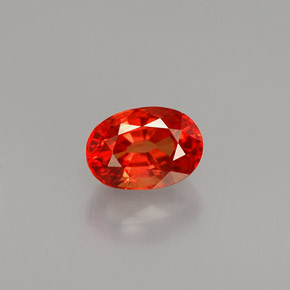 1,09 ctw natürlicher orangefarbener Saphir, Oval Schliff, VS