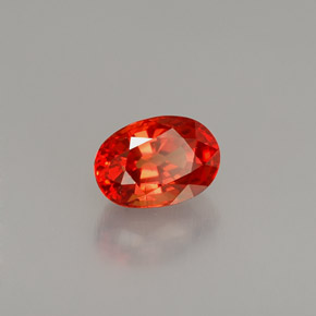 1,09 ctw natürlicher orangefarbener Saphir, Oval Schliff, VS