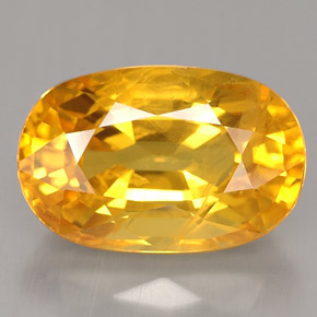 4,33 ctw natürlicher gelber Saphir, Oval Schliff, VS-SI