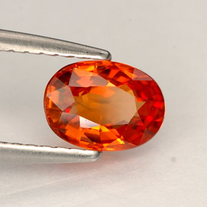 0,97 ctw natürlicher orangefarbener Saphir, Oval Schliff, VS