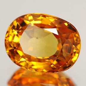 2,45 ctw natürlicher gelber Saphir, Oval Schliff, VS