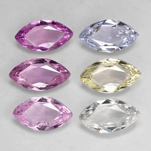 2,83 ct natürliche mehrfarbiger Saphir-Edelsteine, Marquise, VVS