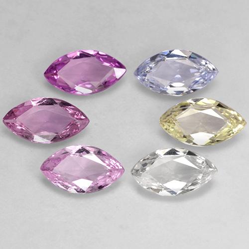 2,83 ct natürliche mehrfarbiger Saphir-Edelsteine, Marquise, VVS