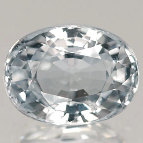 1,44 ctw natürlicher weißer Saphir, Oval Schliff, VVS