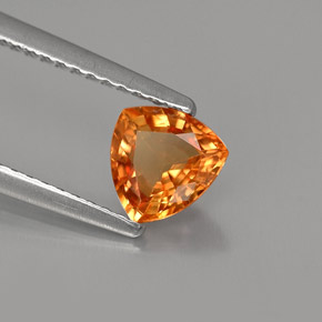 0,87 ctw natürlicher orangefarbener Saphir, Trillion, VS