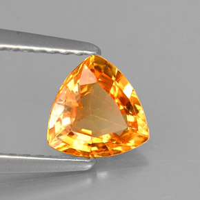 0,87 ctw natürlicher orangefarbener Saphir, Trillion, VVS-VS