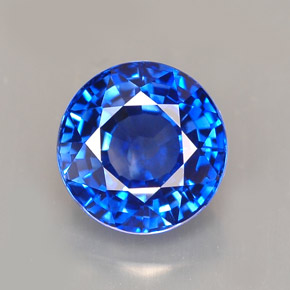2,16 ctw natürlicher blauer Saphir, Rundschliff, VVS