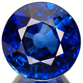 2,20 ctw natürlicher blauer Saphir, Rundschliff, VVS