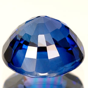 2,20 ctw natürlicher blauer Saphir, Rundschliff, VVS