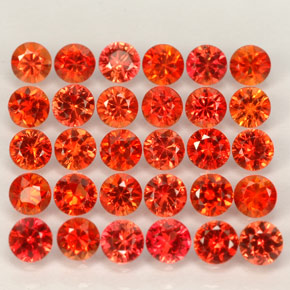  ct natürliche orangefarbener Saphir-Edelsteine, Rundschliff, VVS