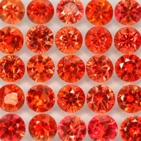  ct natürliche orangefarbener Saphir-Edelsteine, Rundschliff, VVS