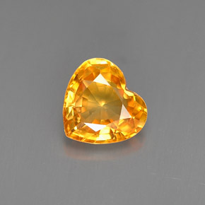 0,95 ctw natürlicher orangefarbener Saphir, Herzform, VVS