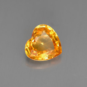 0,95 ctw natürlicher orangefarbener Saphir, Herzform, VVS