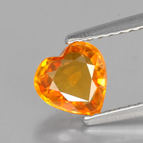 1,10 ctw natürlicher orangefarbener Saphir, Herzform, VVS