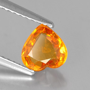 1,10 ctw natürlicher orangefarbener Saphir, Herzform, VVS