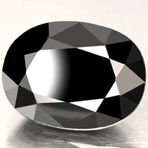 15,71 ctw natürlicher schwarzer Saphir, Oval Schliff, Lichtundurchlässig