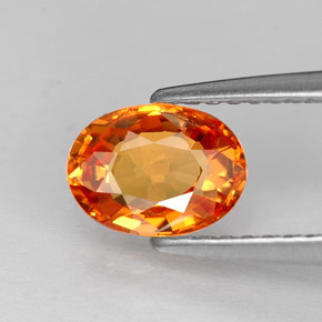 1,14 ctw natürlicher orangefarbener Saphir, Oval Schliff, VVS-VS