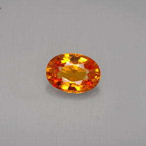 0,90 ctw natürlicher orangefarbener Saphir, Oval Schliff, VVS