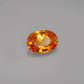 0,90 ctw natürlicher orangefarbener Saphir, Oval Schliff, VVS