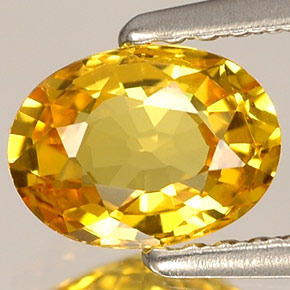 1,06 ctw natürlicher gelber Saphir, Oval Schliff, VVS-VS