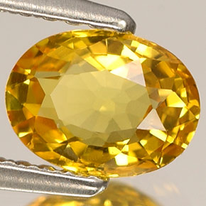 1,06 ctw natürlicher gelber Saphir, Oval Schliff, VVS-VS