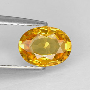 0,97 ctw natürlicher gelber Saphir, Oval Schliff, VVS