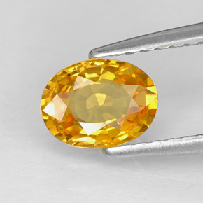 0,97 ctw natürlicher gelber Saphir, Oval Schliff, VVS