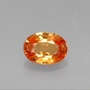 0,95 ctw natürlicher orangefarbener Saphir, Oval Schliff, VVS-VS