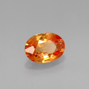 0,95 ctw natürlicher orangefarbener Saphir, Oval Schliff, VVS-VS