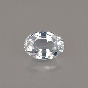 0,69 ctw natürlicher weißer Saphir, Oval Schliff, VVS