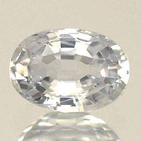 0,61 ctw natürlicher weißer Saphir, Oval Schliff, VVS