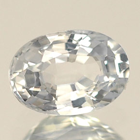 0,61 ctw natürlicher weißer Saphir, Oval Schliff, VVS