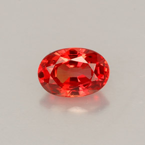 0,71 ctw natürlicher orangefarbener Saphir, Oval Schliff, VS