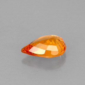 0,87 ctw natürlicher orangefarbener Saphir, Birnenform, VS