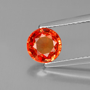 1,28 ctw natürlicher orangefarbener Saphir, Rundschliff, VS