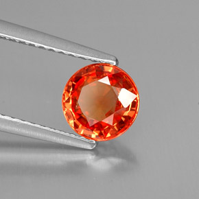 1,28 ctw natürlicher orangefarbener Saphir, Rundschliff, VS