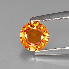 0,60 ctw natürlicher orangefarbener Saphir, Rundschliff, VVS