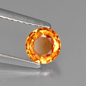 0,60 ctw natürlicher orangefarbener Saphir, Rundschliff, VVS