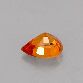 0,71 ctw natürlicher orangefarbener Saphir, Birnenform, VS