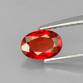 0,60 ctw natürlicher orangefarbener Saphir, Oval Schliff, VS