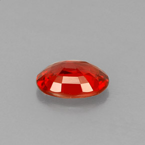 0,60 ctw natürlicher orangefarbener Saphir, Oval Schliff, VS
