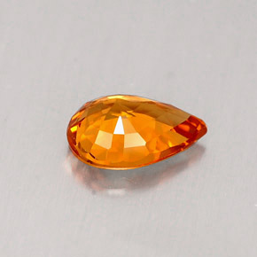 0,83 ctw natürlicher orangefarbener Saphir, Birnenform, IF