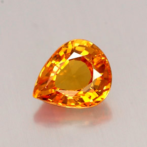0,76 ctw natürlicher orangefarbener Saphir, Birnenform, IF
