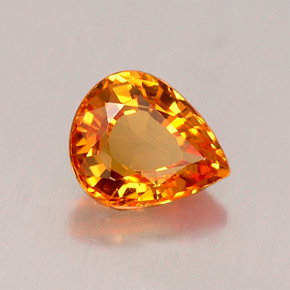 0,76 ctw natürlicher orangefarbener Saphir, Birnenform, IF