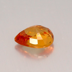 0,76 ctw natürlicher orangefarbener Saphir, Birnenform, IF