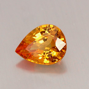 0,69 ctw natürlicher orangefarbener Saphir, Birnenform, VVS