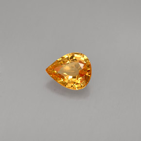 0,74 ctw natürlicher orangefarbener Saphir, Birnenform, IF